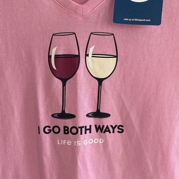 Life Is Good Pink Wine T shirt size small NWT - Picture 5 of 8